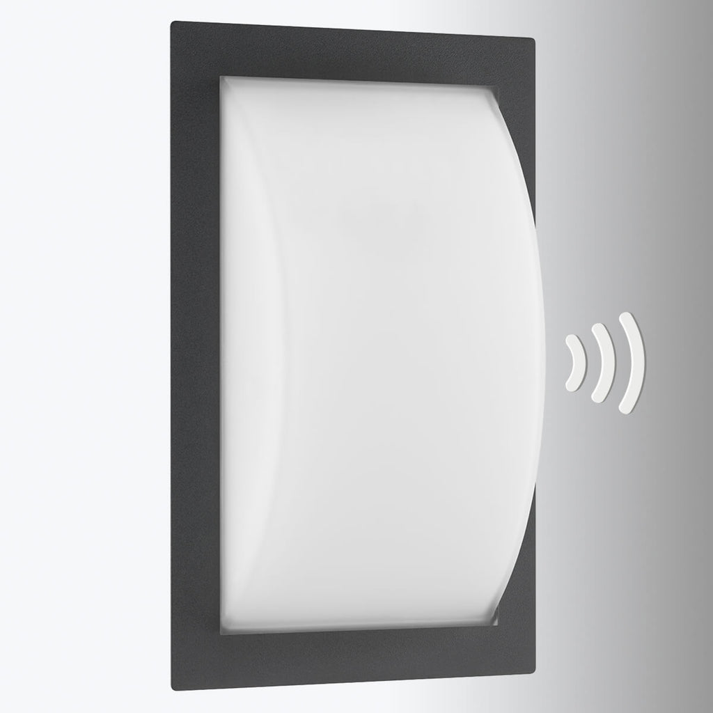 LED utevegglampe Ivett med bevegelsessensor grafitt forside