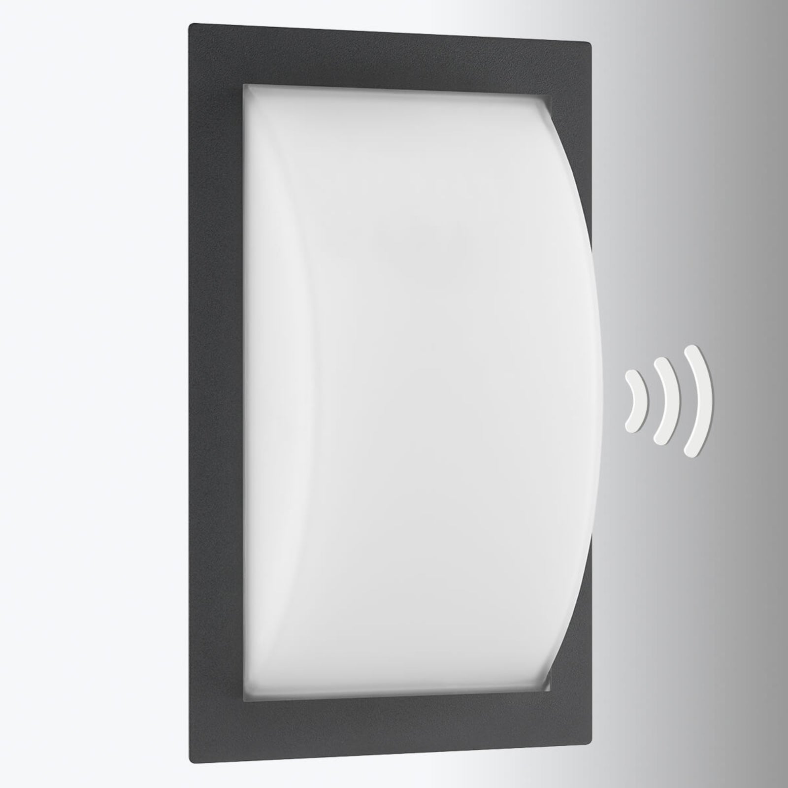 LED utevegglampe Ivett med bevegelsessensor grafitt forside