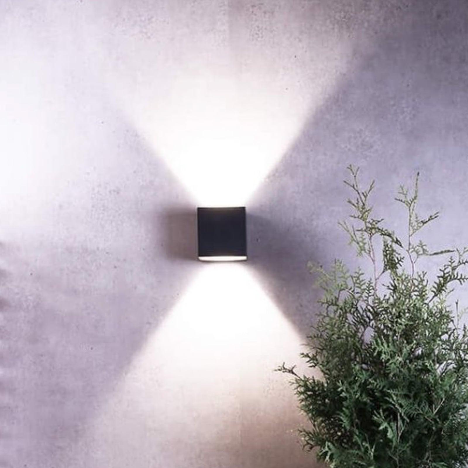LED utevegglampe Jabbah opp og ned mørkegrå detalj
