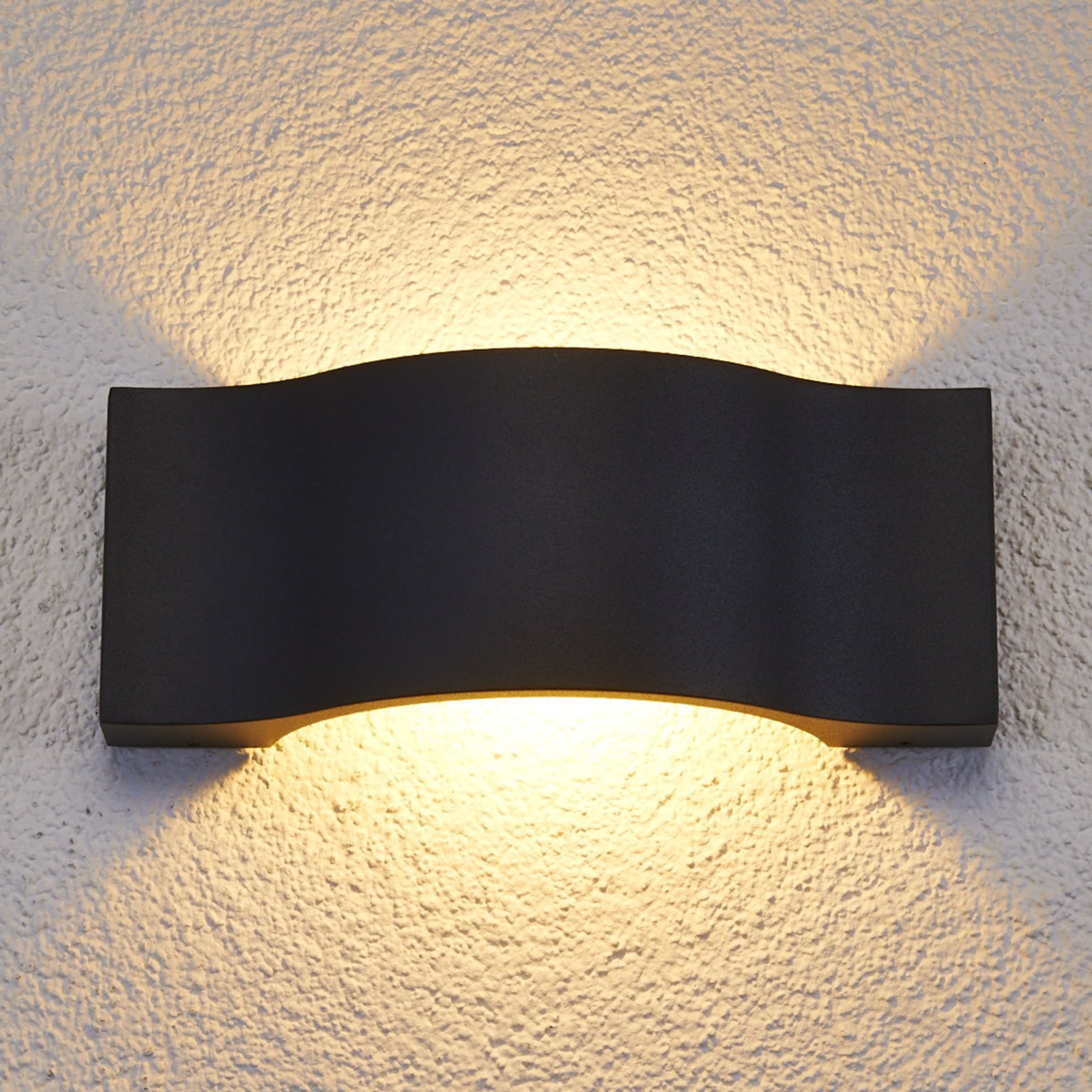 LED utevegglampe Jace antrasitt opp og ned detalj av lys