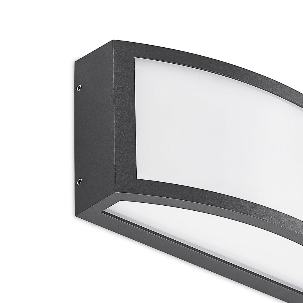LED utevegglampe Jakari kantet mørkegrå 26 cm IP54 - Lindby