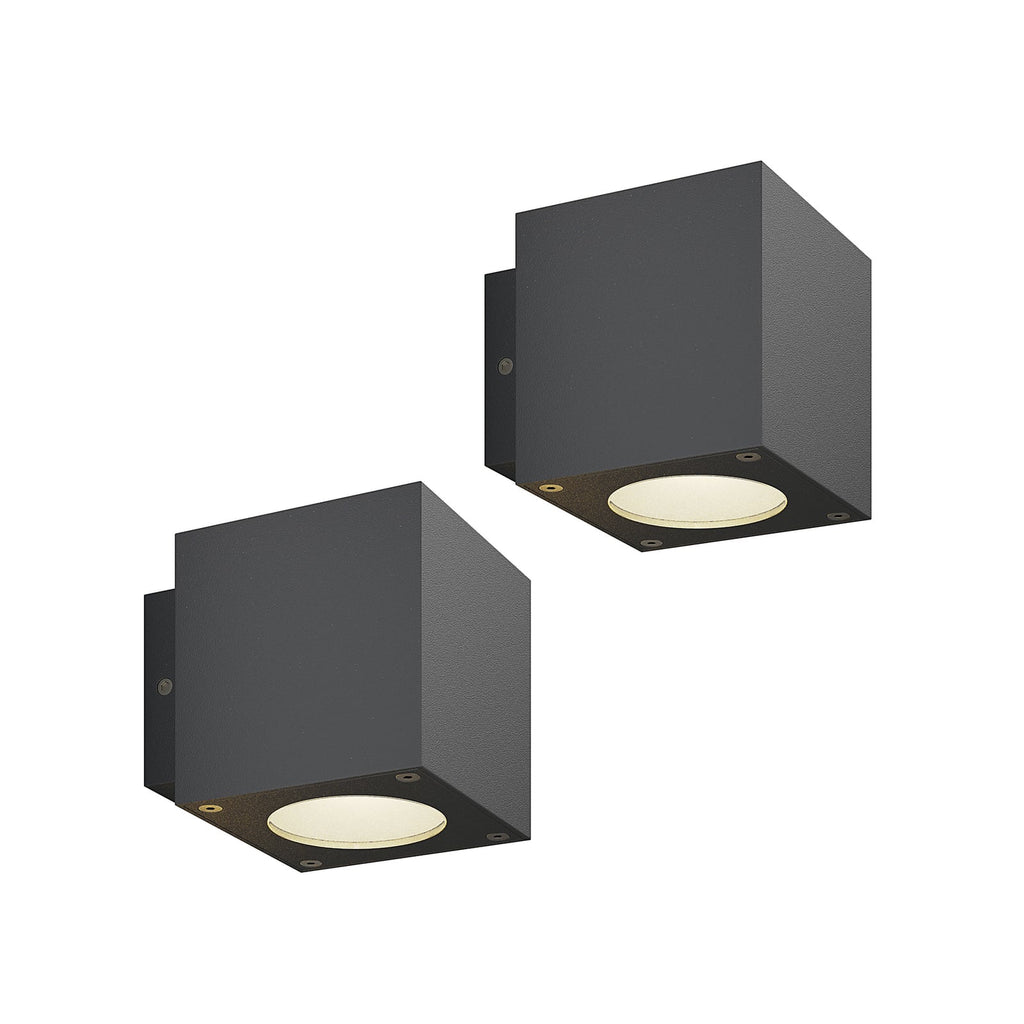 LED utevegglampe Jarno antrasitt 2-pack forfra