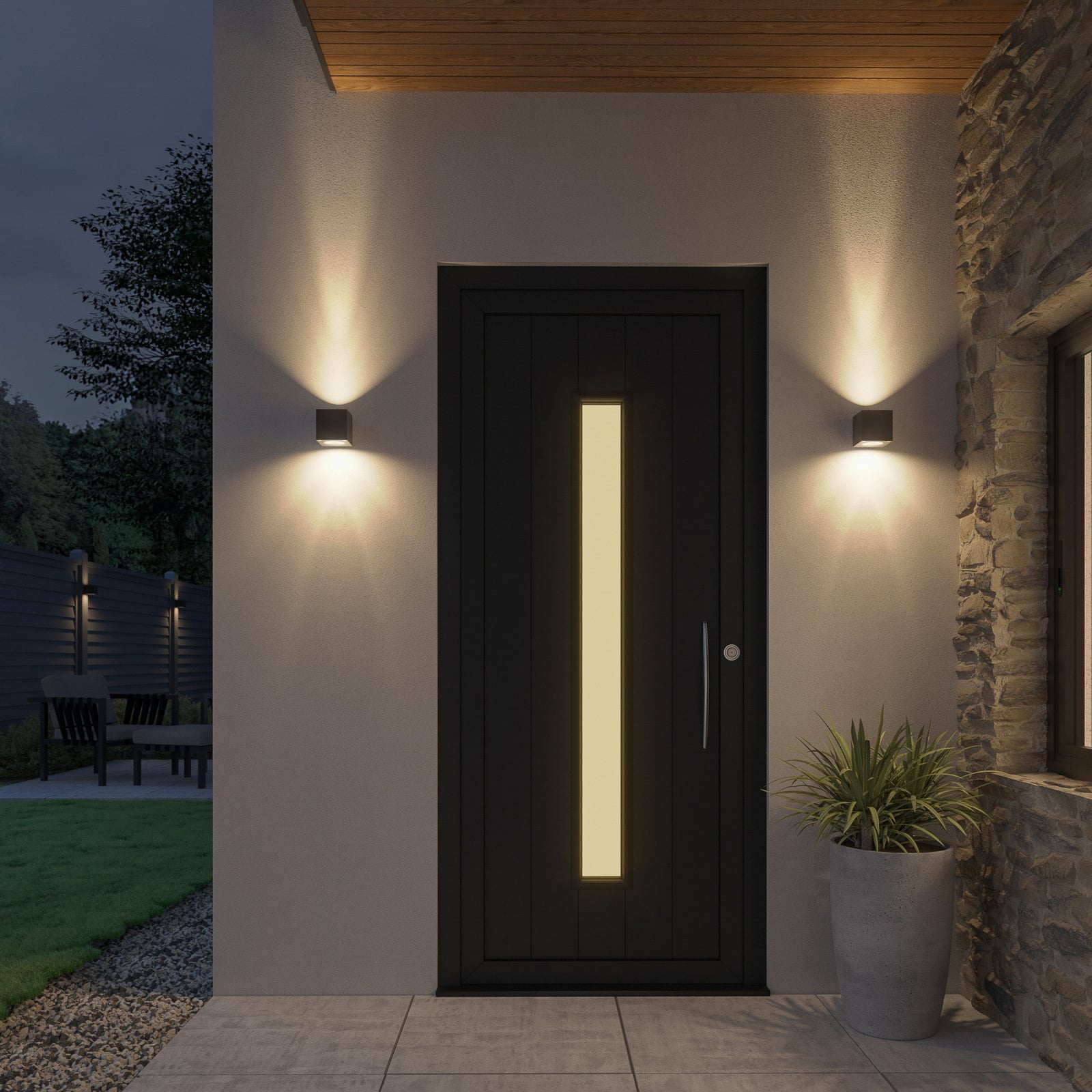 LED utevegglampe Jarno antrasitt aluminium bakside