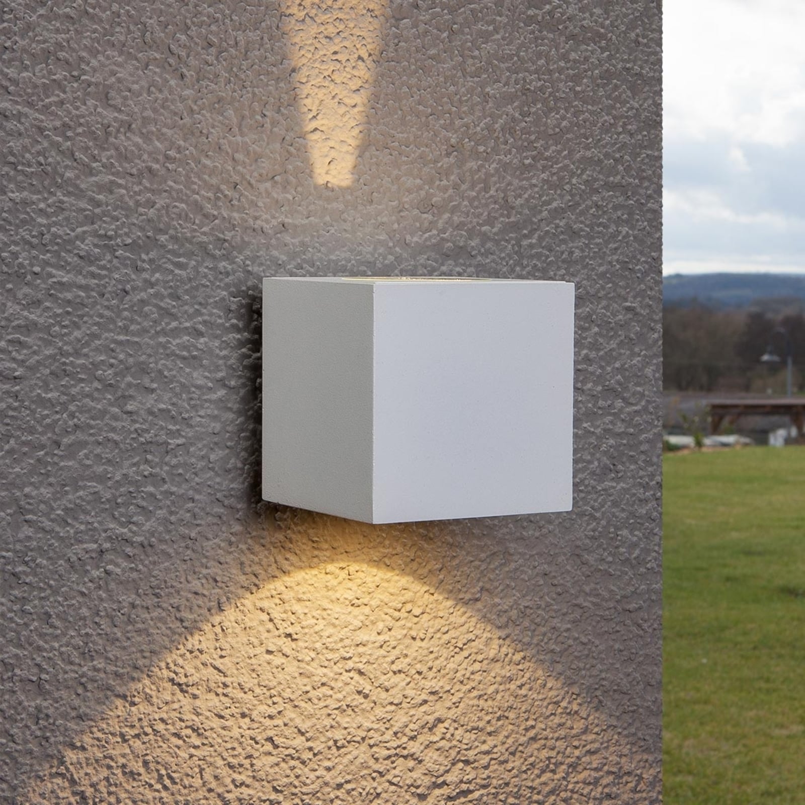 LED utevegglampe Jarno hvit aluminium bakside
