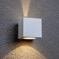 LED utevegglampe Jarno hvit aluminium forfra