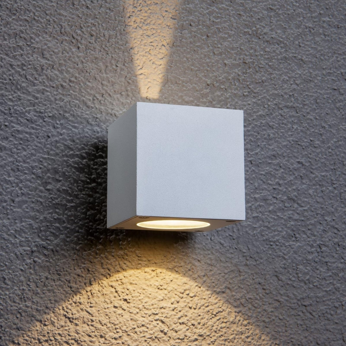 LED utevegglampe Jarno hvit aluminium forfra