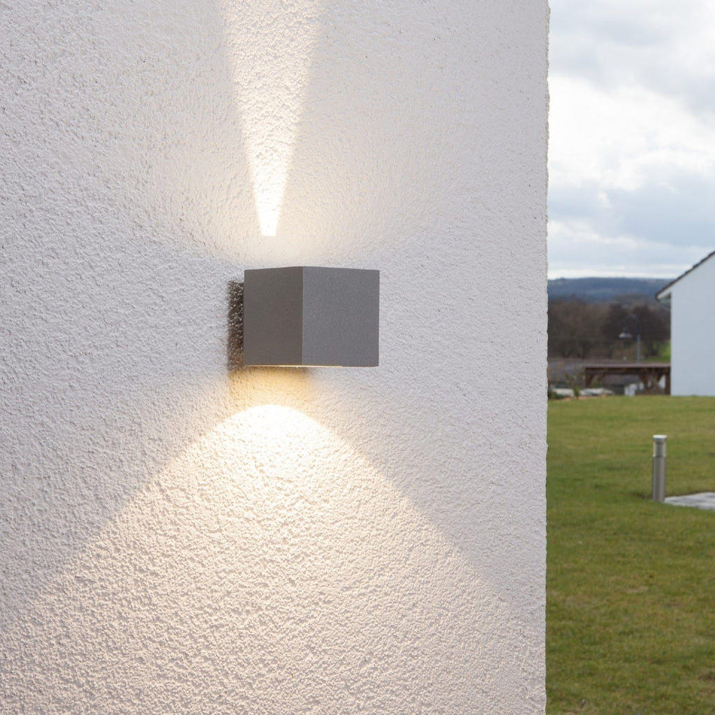 LED utevegglampe Jarno sølv aluminium bakside