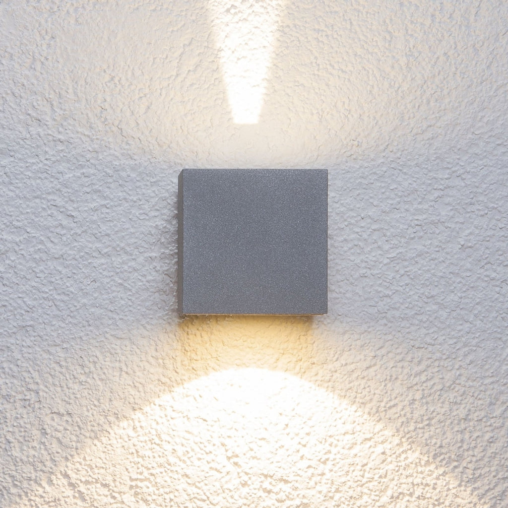LED utevegglampe Jarno sølv aluminium forfra