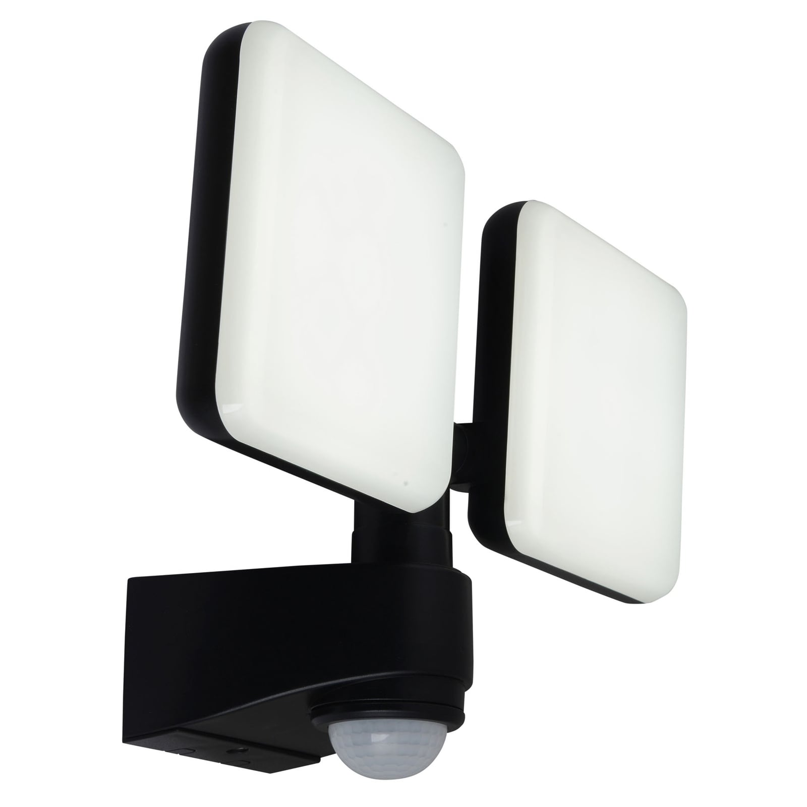 LED utevegglampe Jaro 2-lys med bevegelsessensor IP54 montert på vegg
