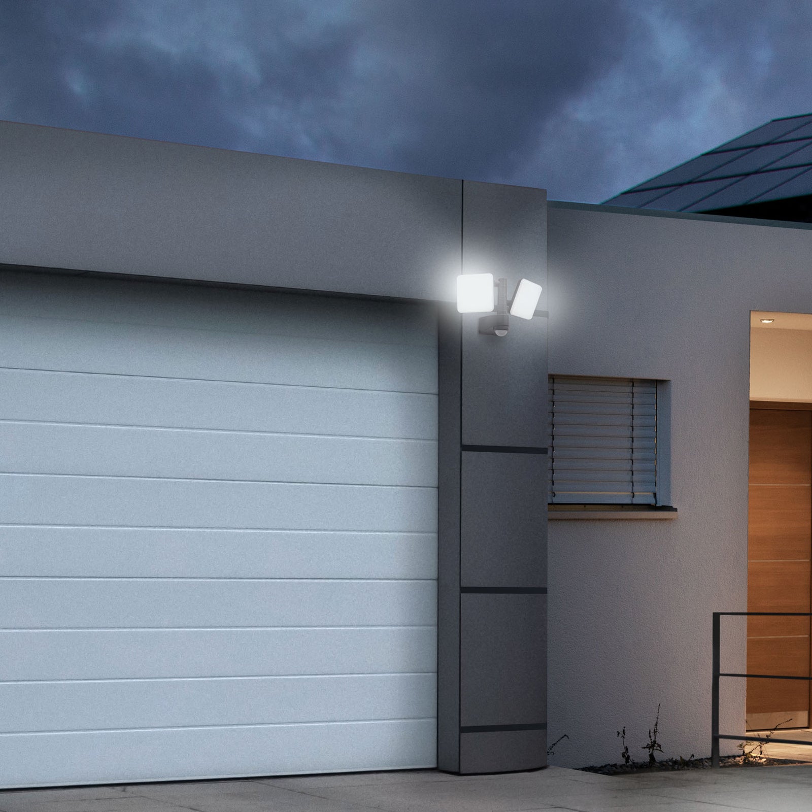 LED utevegglampe Jaro 2-lys med bevegelsessensor IP54 bevegelsessensor detalj