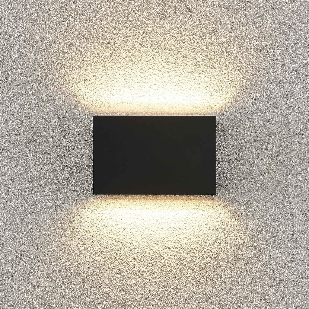 LED utevegglampe Jarte 3-er sett opp/ned IP65 mørkegrå sideprofil