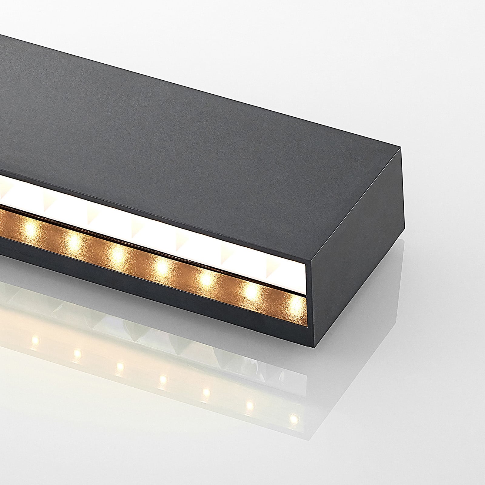 LED utevegglampe Jarte nedlys grå sideprofil