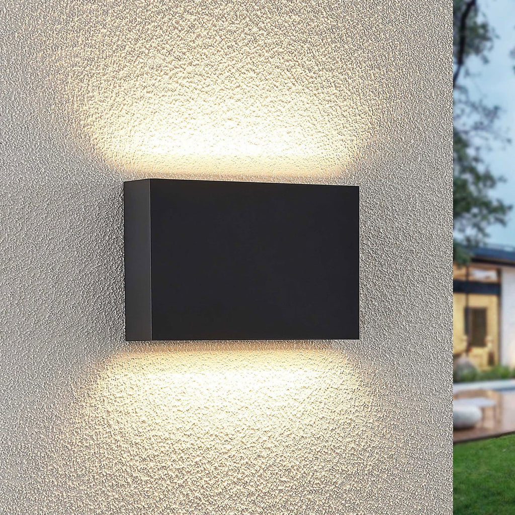 LED utevegglampe Jarte opp og ned grå 20 cm IP65 front