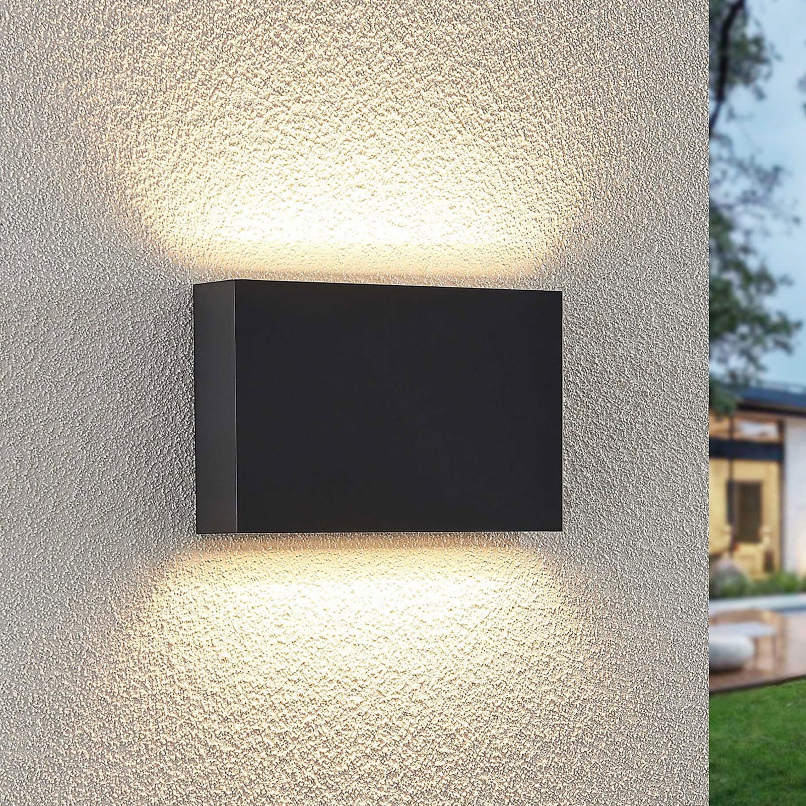 LED utevegglampe Jarte opp og ned grå 20 cm IP65 front