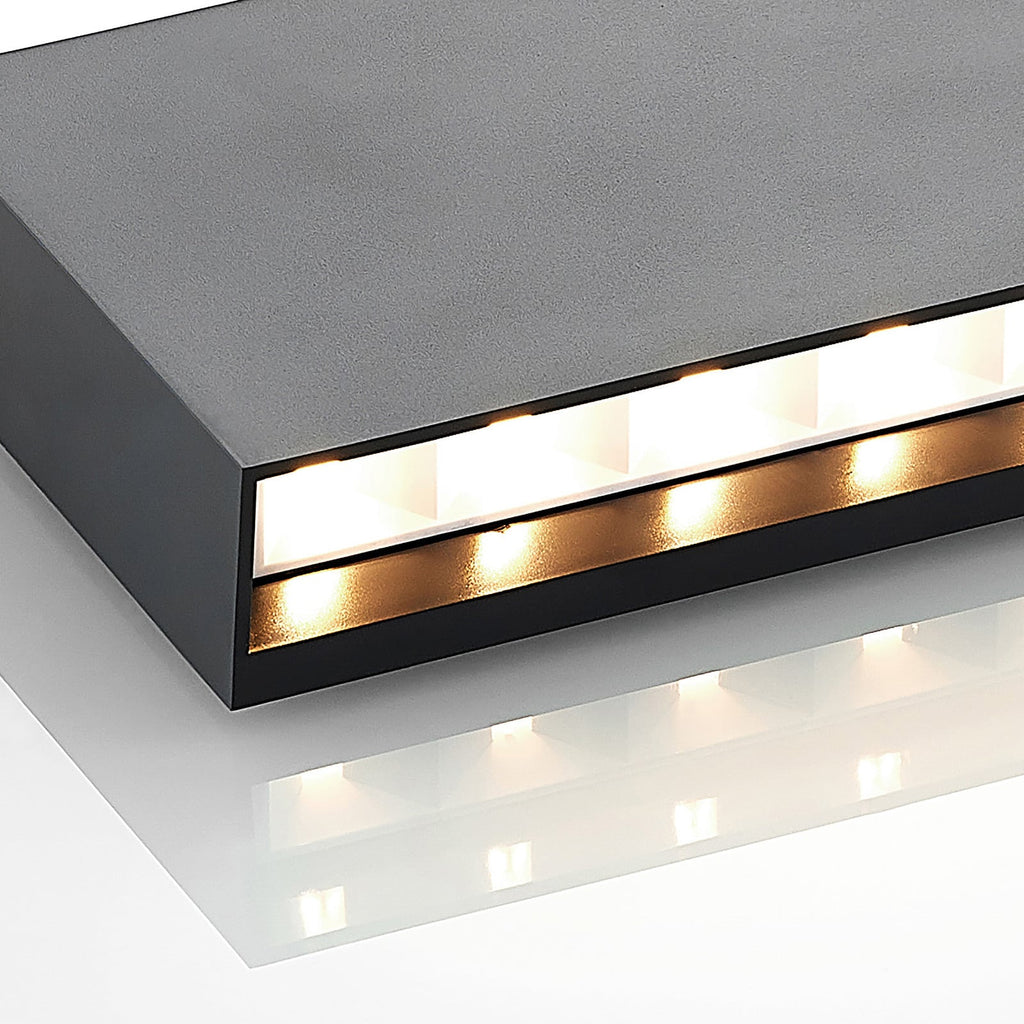 LED utevegglampe Jarte opp og ned grå 20 cm IP65 lyseffekt om kvelden