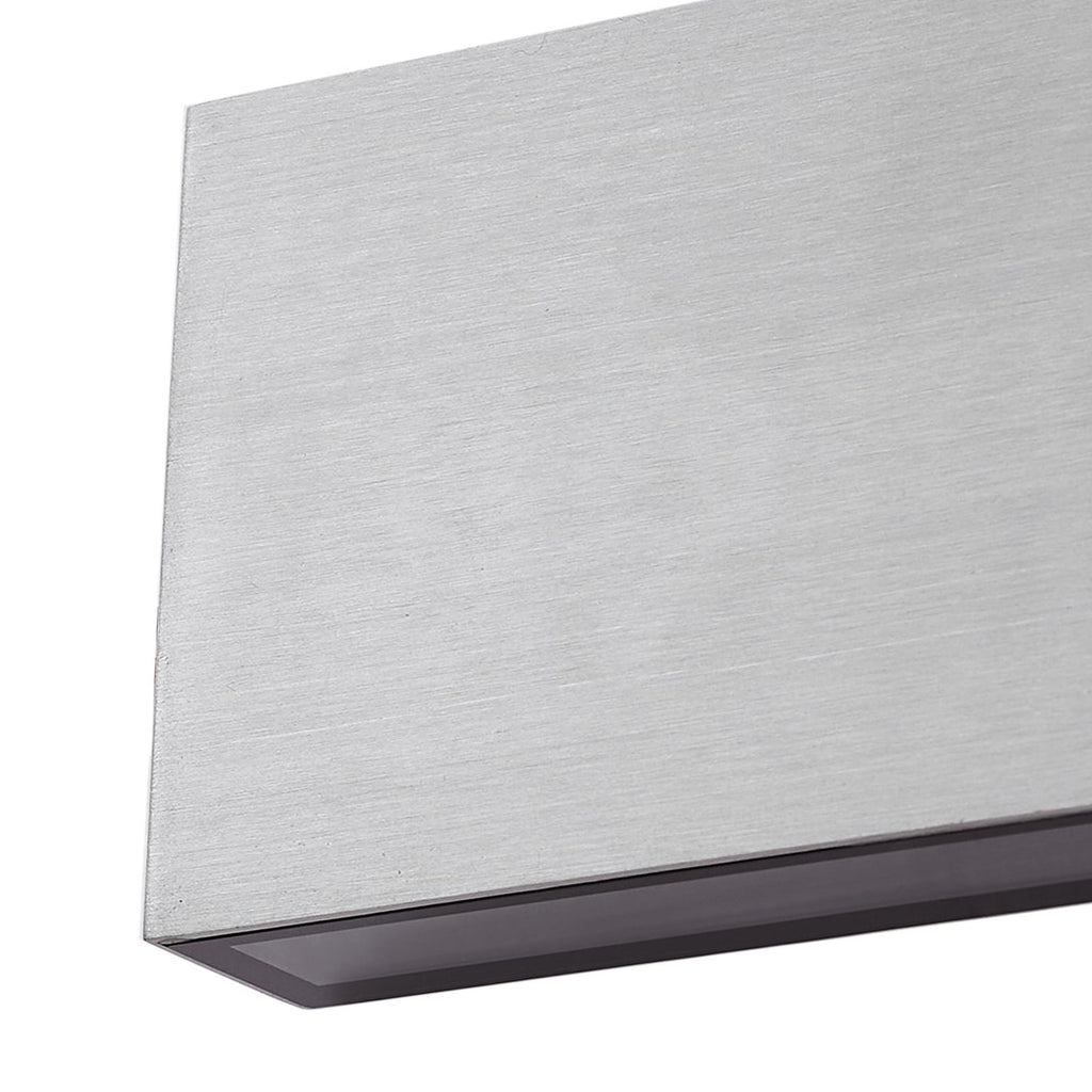 LED utevegglampe Jarte sølv aluminium sideprofil