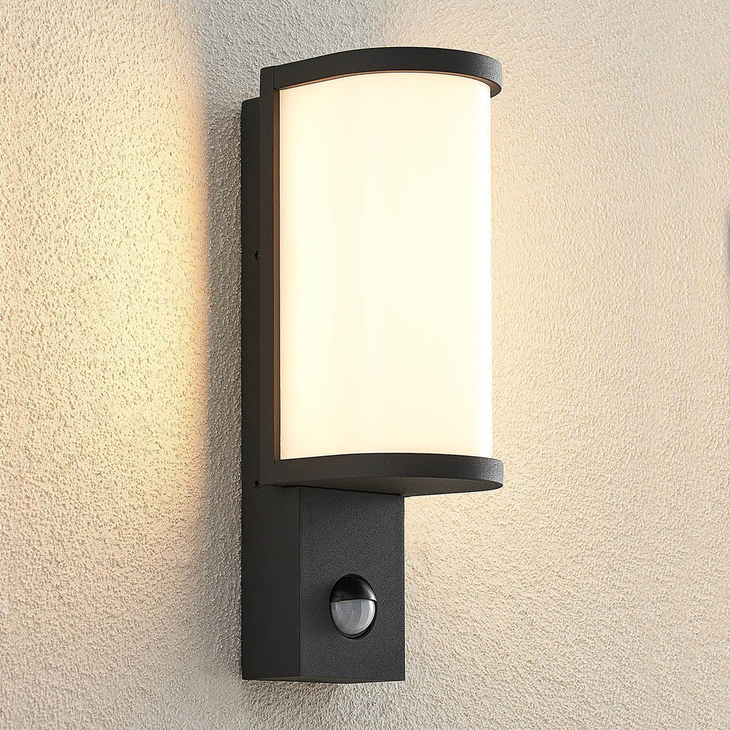 LED utevegglampe Jokum med bevegelsessensor grafitt bakside