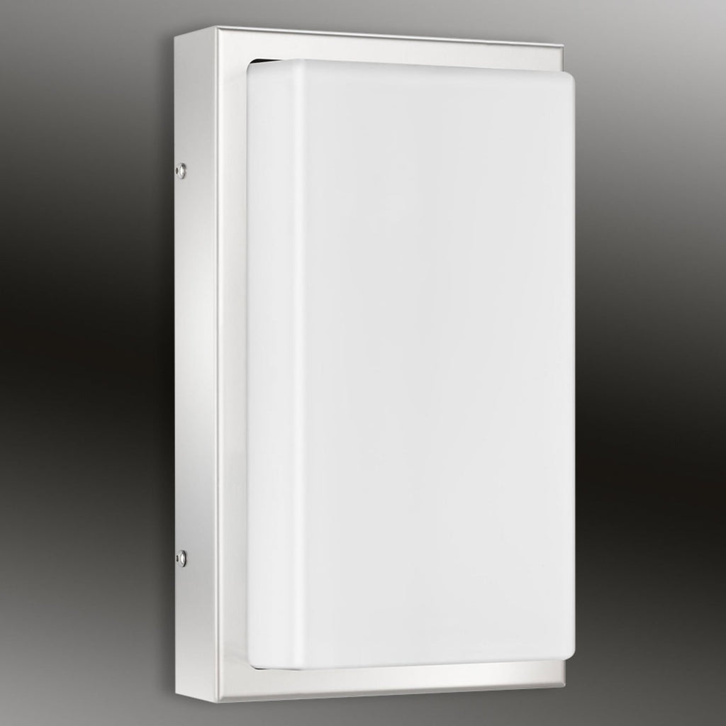 LED utevegglampe Julea rustfritt stål opalglass IP44 bakside