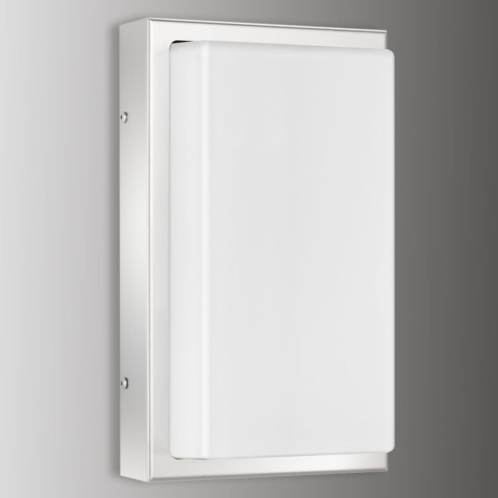 Detalj av LED utevegglampe Julea rustfritt stål opalglass IP44