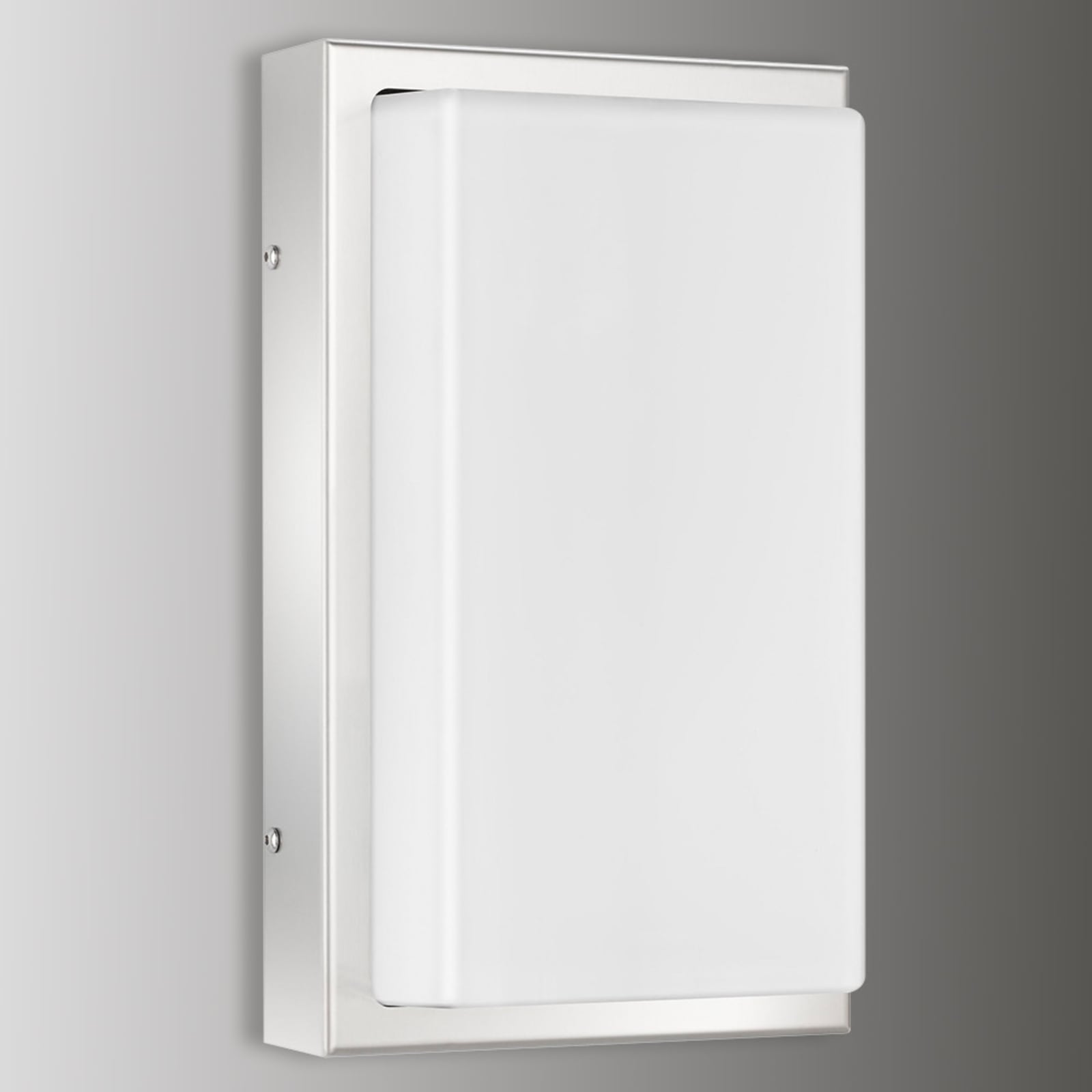 Detalj av LED utevegglampe Julea rustfritt stål opalglass IP44