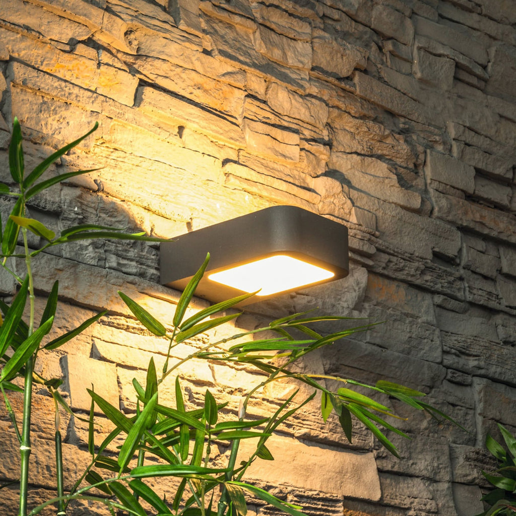 LED utevegglampe Juna grafitt IP54 6W varmhvit forfra