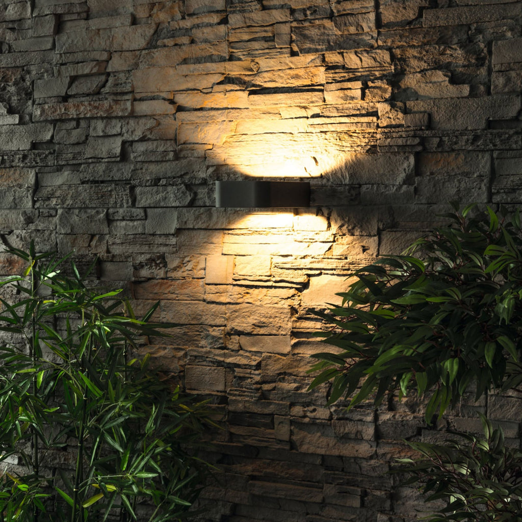 LED utevegglampe Juna grafitt IP54 6W varmhvit bakside