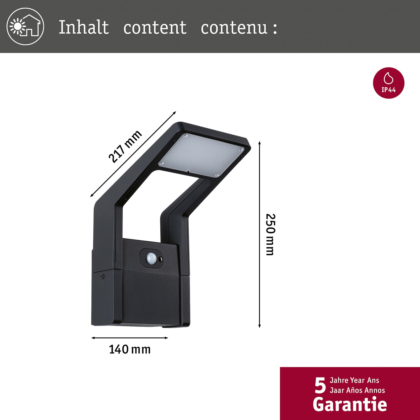 LED utevegglampe Juntea aluminium antrasitt sett fra siden