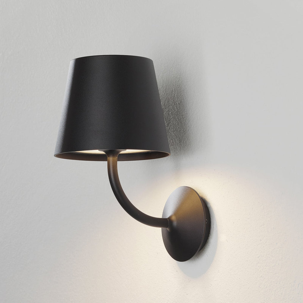 LED utevegglampe Justin svart aluminium forfra