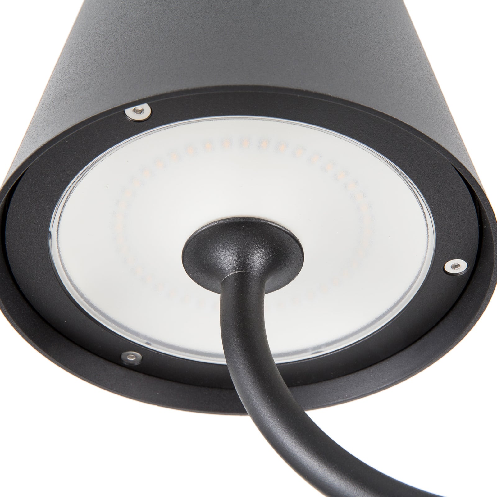 LED utevegglampe Justin svart aluminium lys nedover