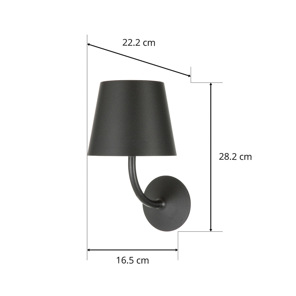 LED utevegglampe Justin svart aluminium i utendørsmiljø