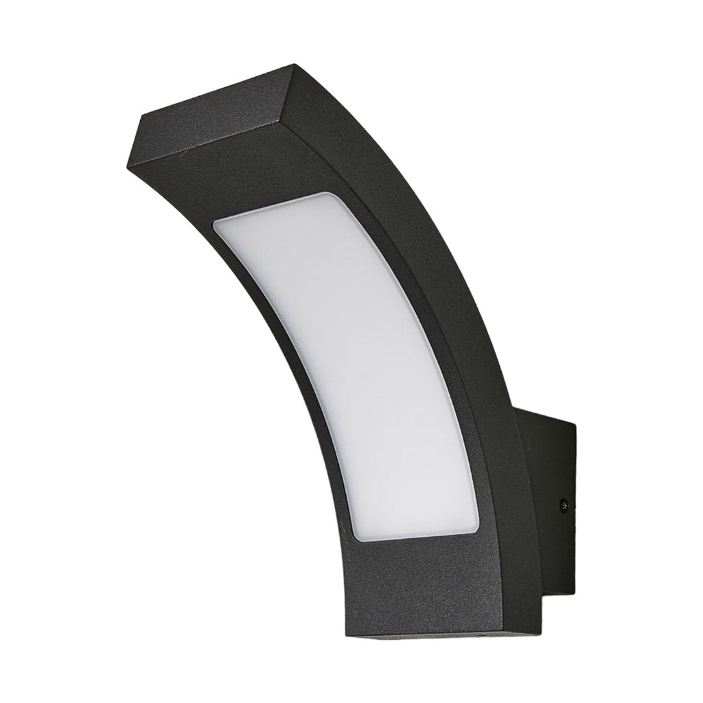 LED utevegglampe Juvia antrasitt buet skjerm detalj