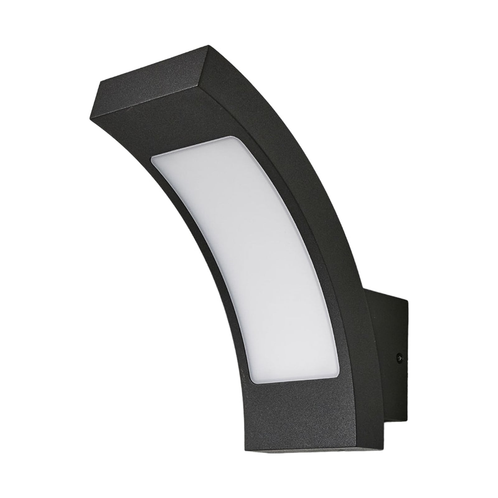 LED utevegglampe Juvia antrasitt buet skjerm detalj