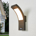 LED utevegglampe Juvia med bevegelsessensor grå forfra