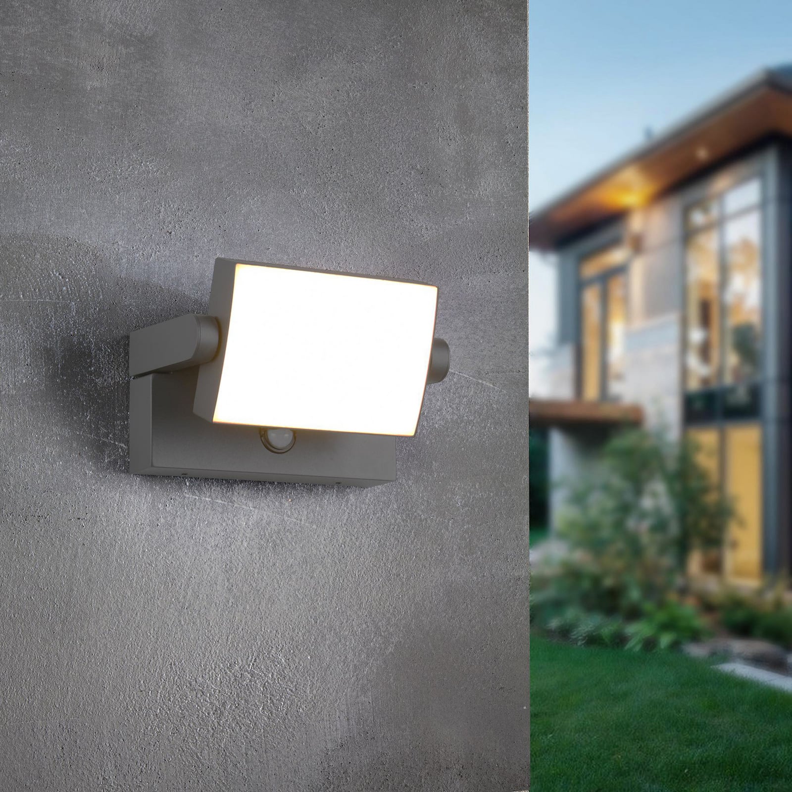 LED utevegglampe Kansas med bevegelsessensor antrasitt bakside