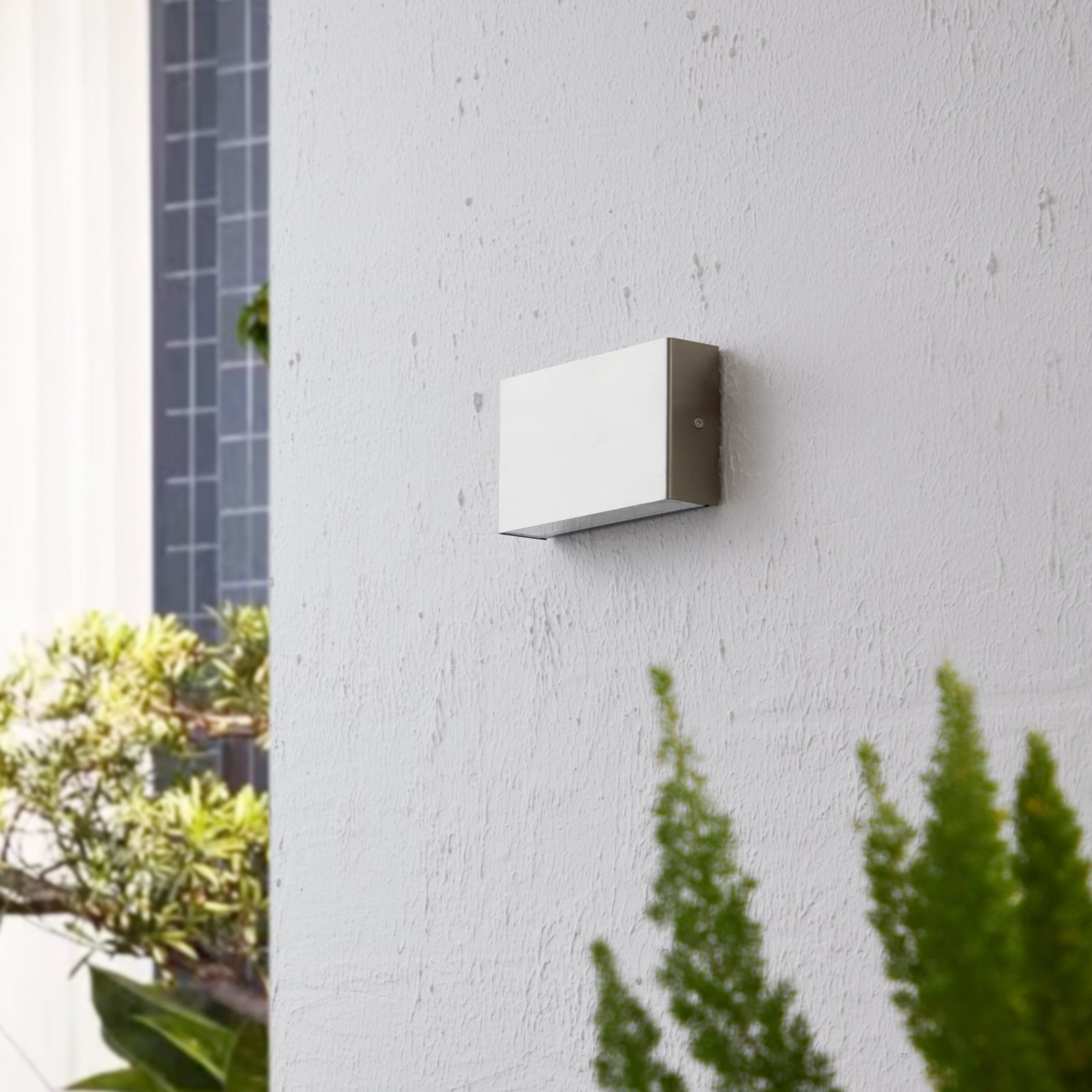 LED utevegglampe Karline rustfritt stål opp/ned IP65 bakside