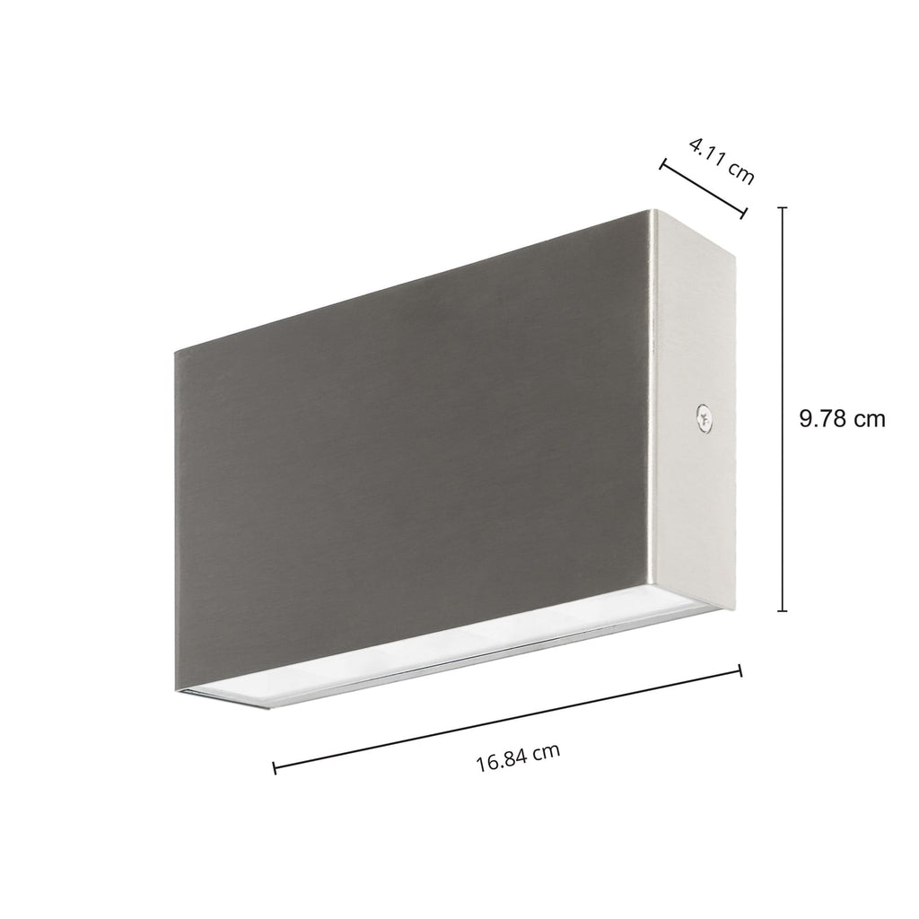 LED utevegglampe Karline rustfritt stål opp/ned IP65 detalj av materiale