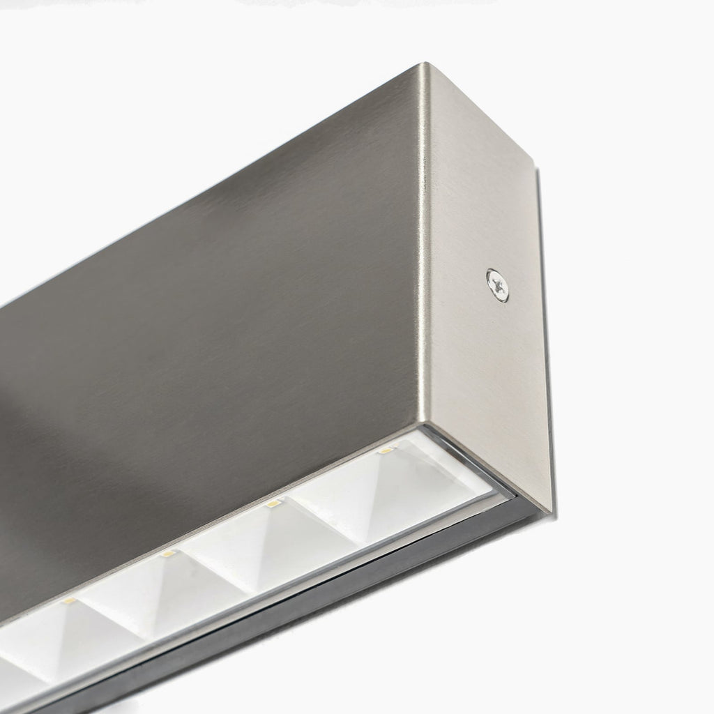 LED utevegglampe Karline rustfritt stål opp/ned IP65 sideprofil
