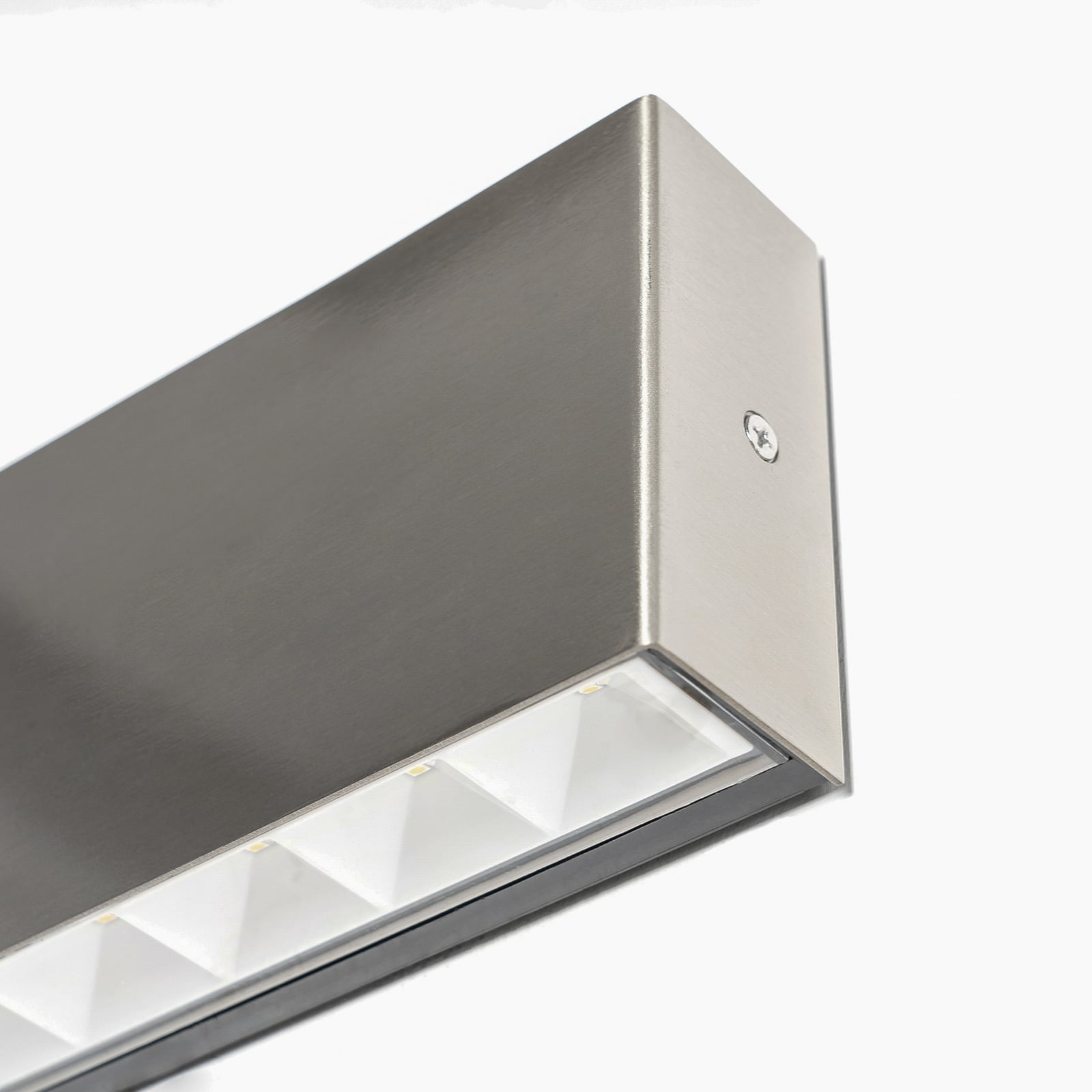LED utevegglampe Karline rustfritt stål opp/ned IP65 sideprofil