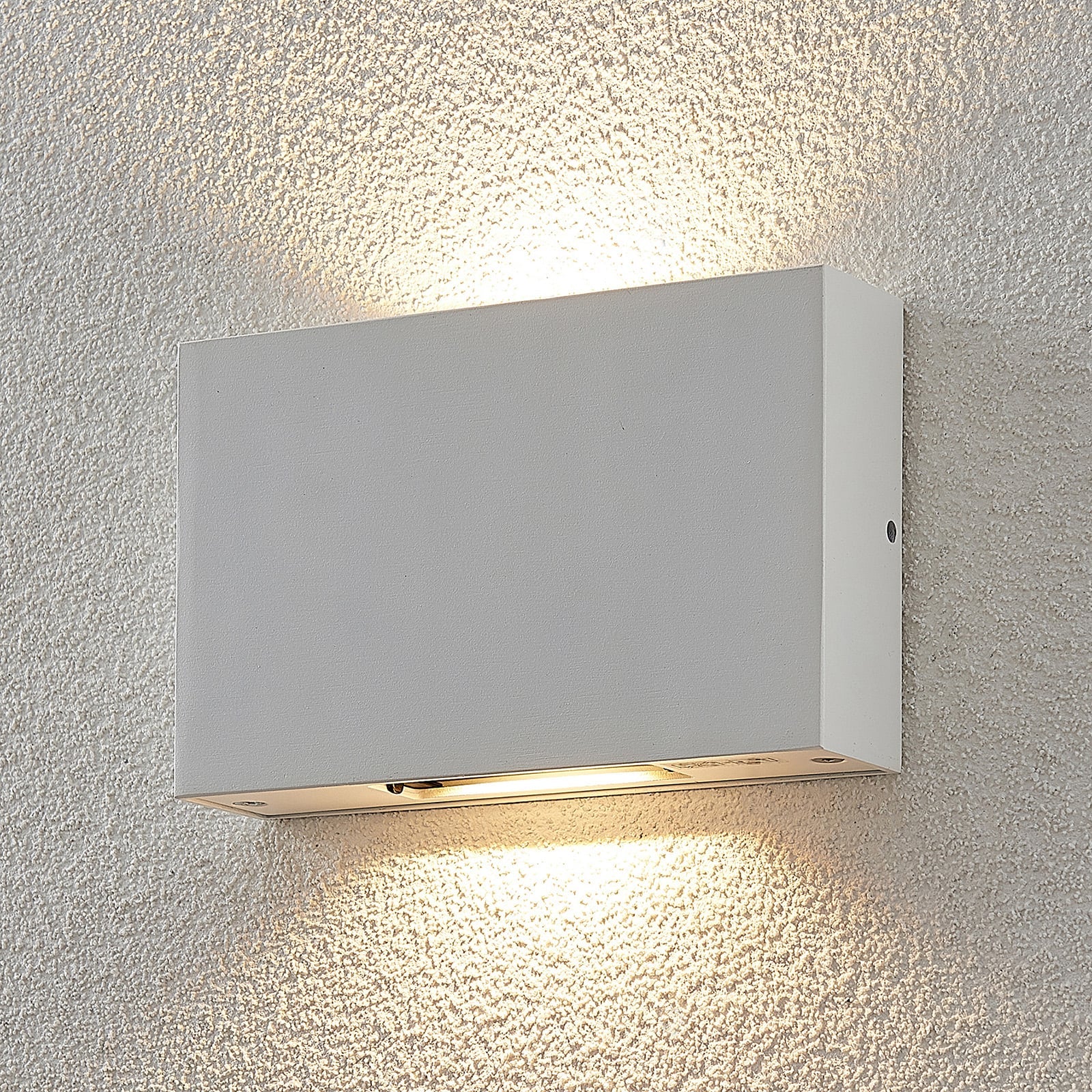 LED utevegglampe Katla hvit opp og ned justerbar IP54 forfra