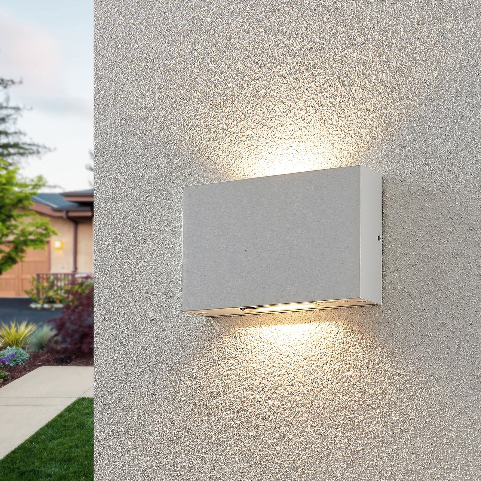 LED utevegglampe Katla hvit opp og ned justerbar IP54 bakside