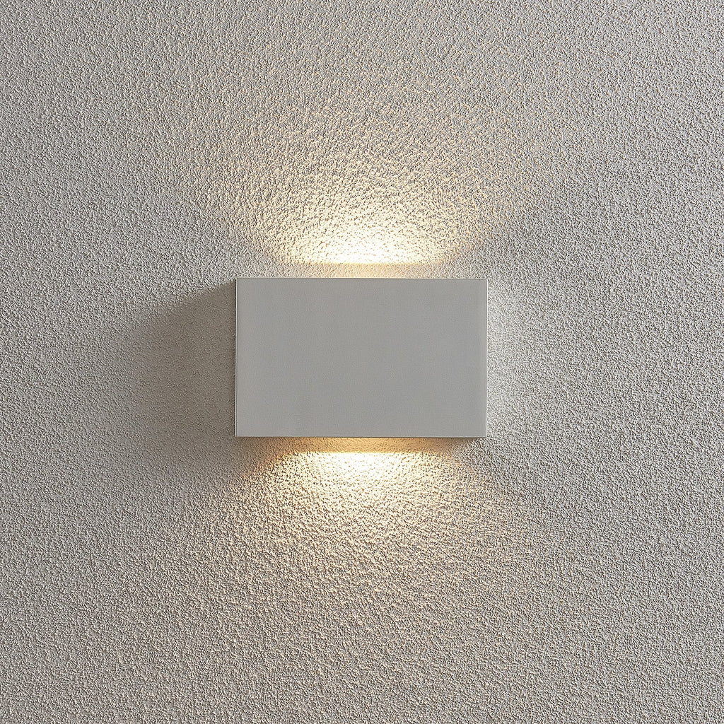 LED utevegglampe Katla hvit opp og ned justerbar IP54 montert