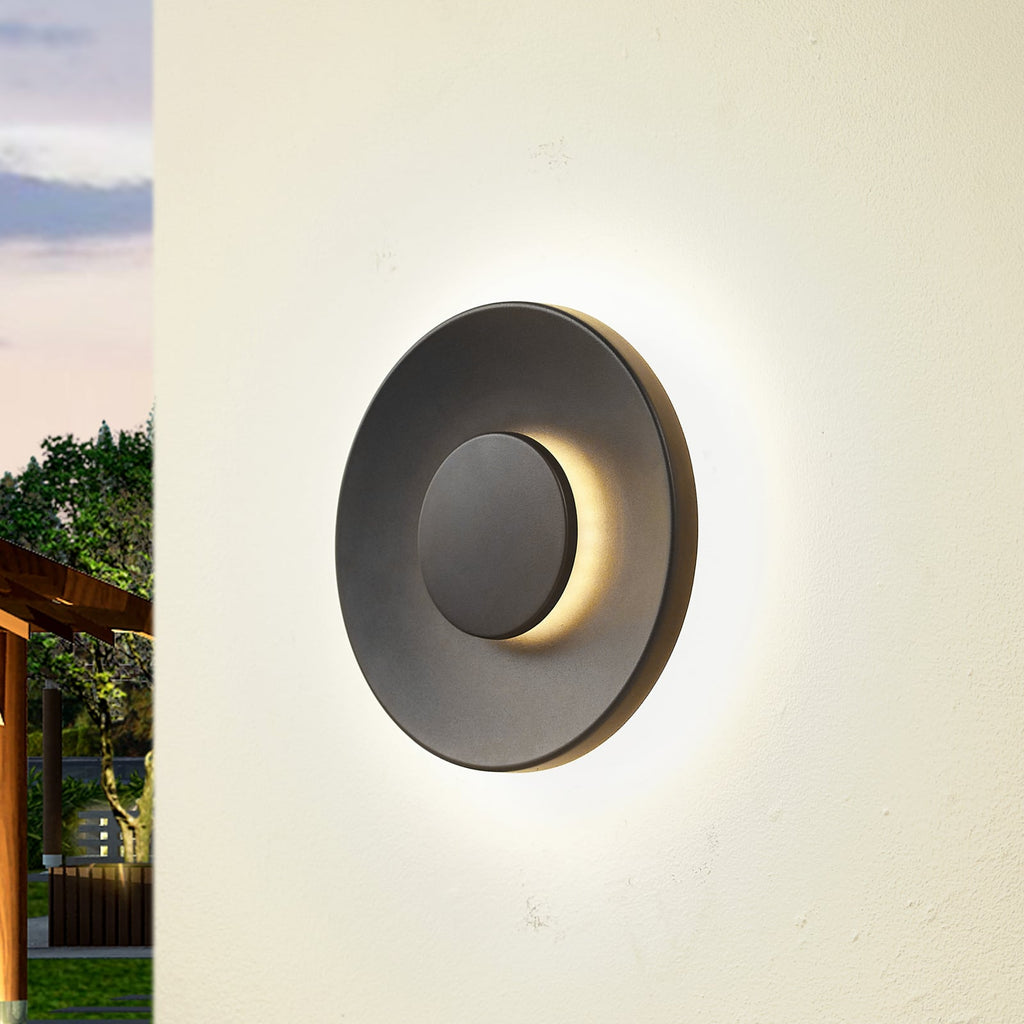 LED utevegglampe Kayana svart aluminium forfra