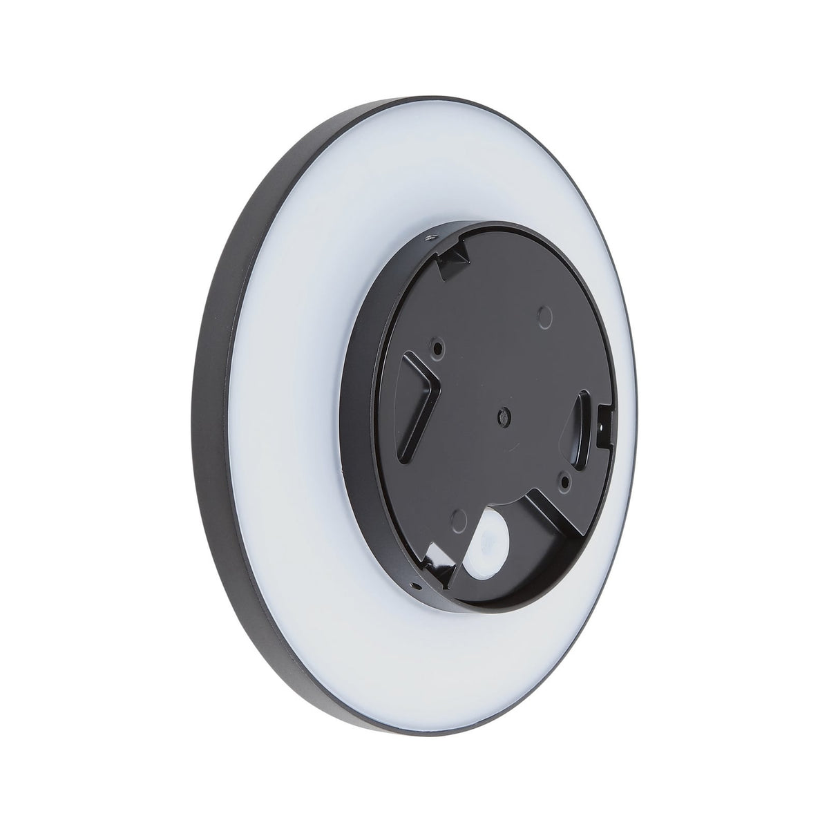 LED utevegglampe Kayana svart aluminium i bruk på vegg