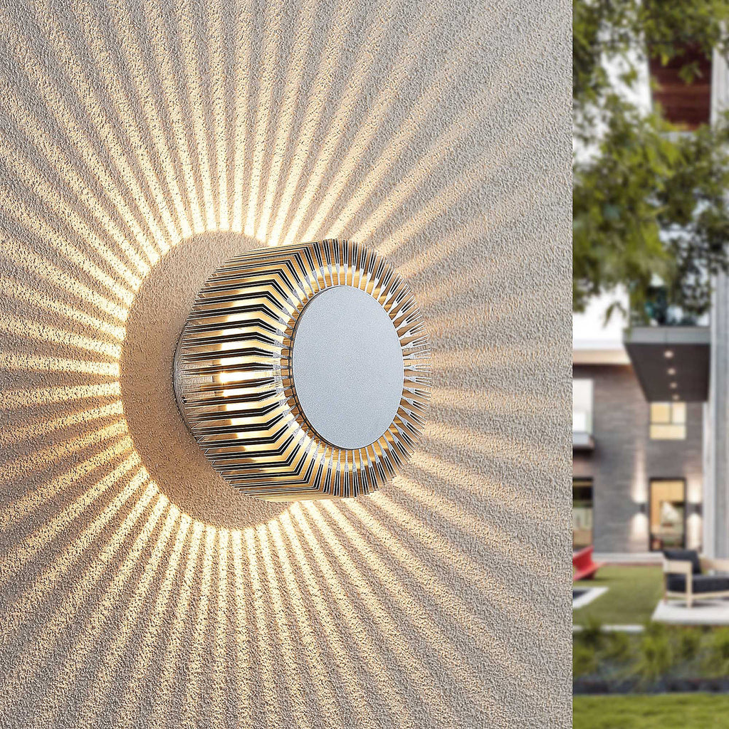 LED utevegglampe Keany rund aluminium bakside