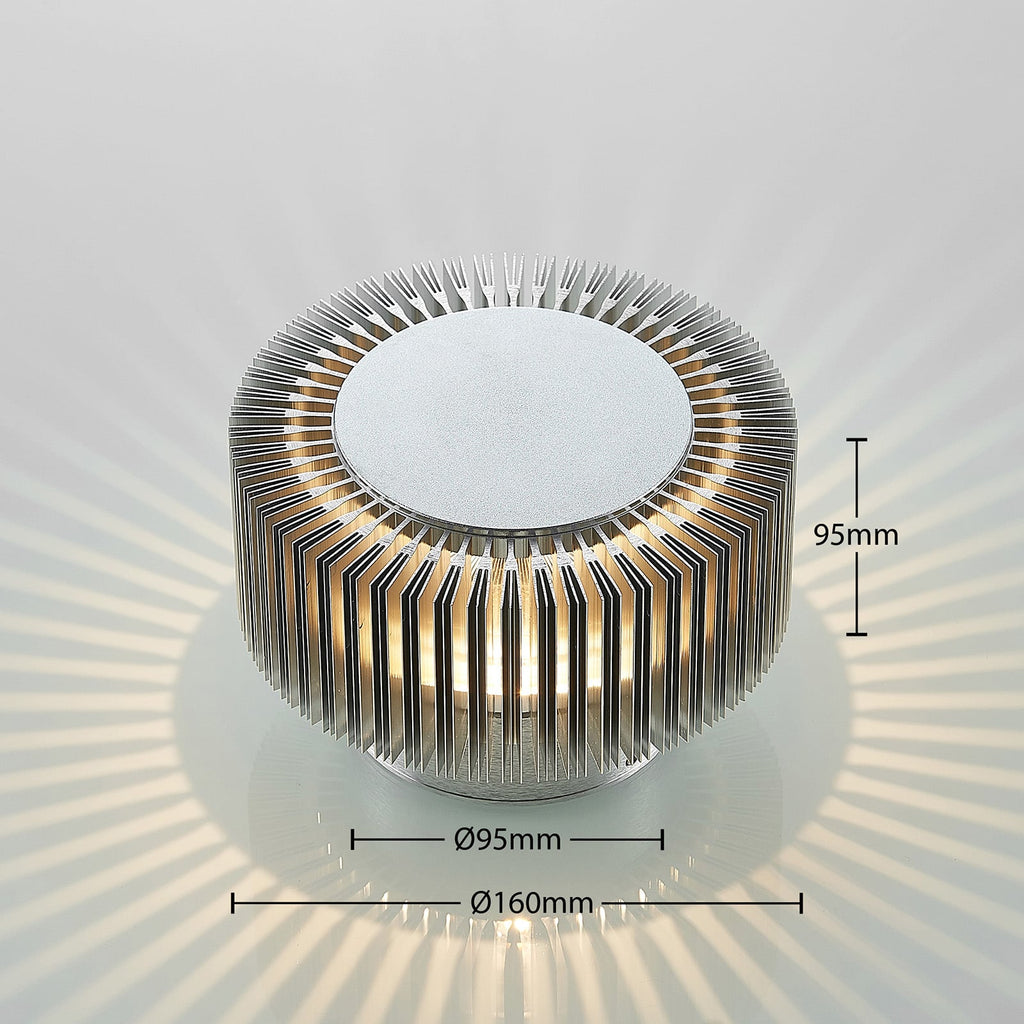 LED utevegglampe Keany rund aluminium montert på vegg