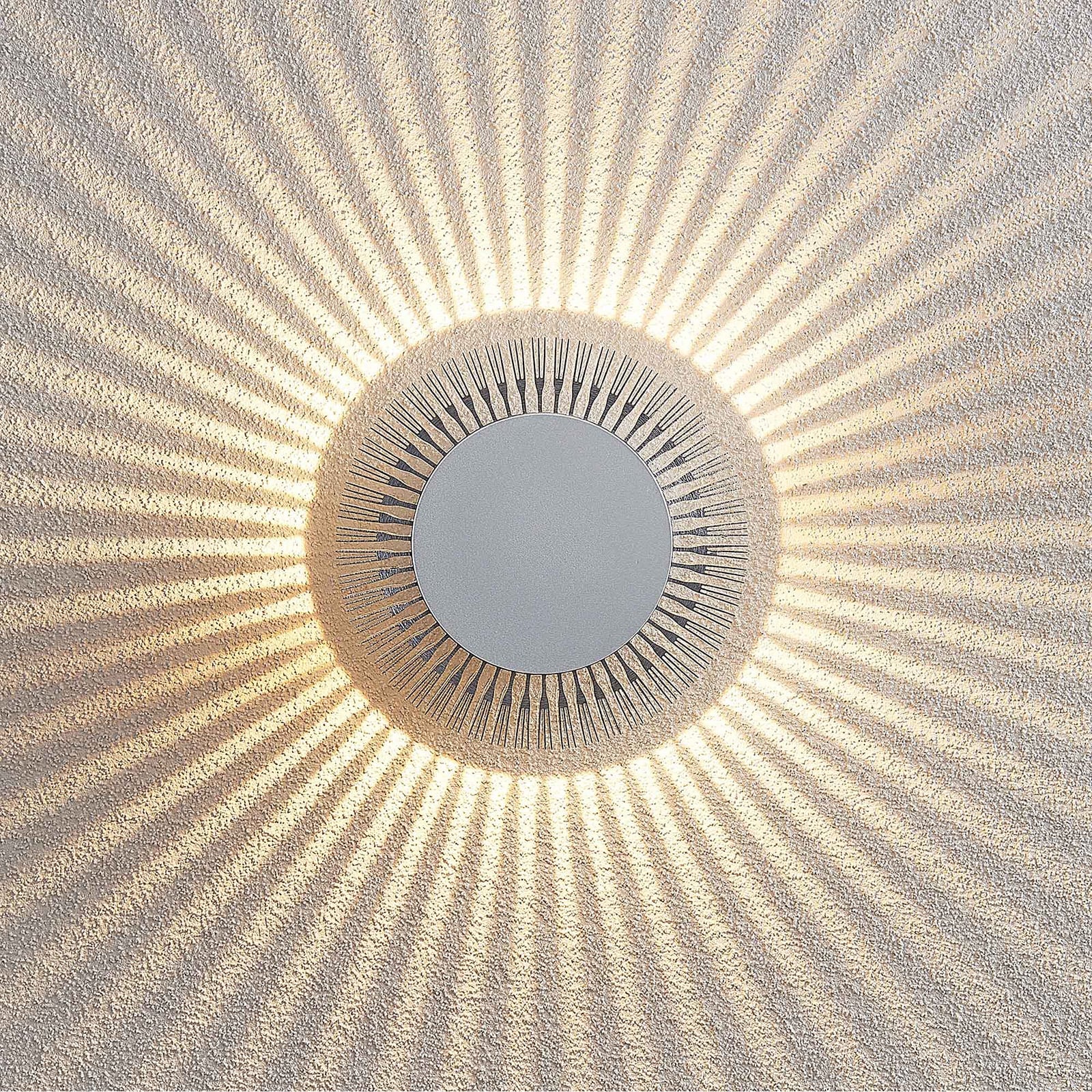 LED utevegglampe Keany rund aluminium nærbilde