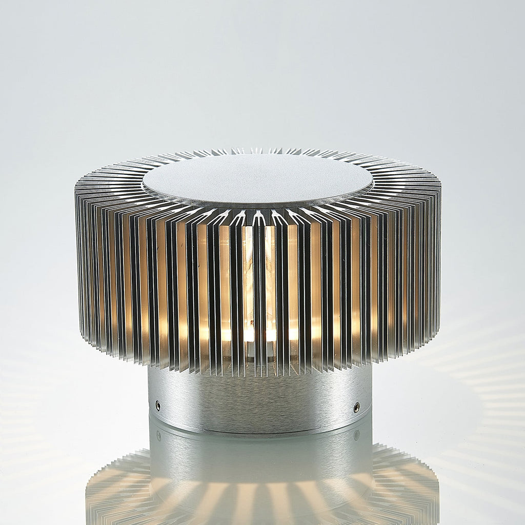 LED utevegglampe Keany rund aluminium lys effekt