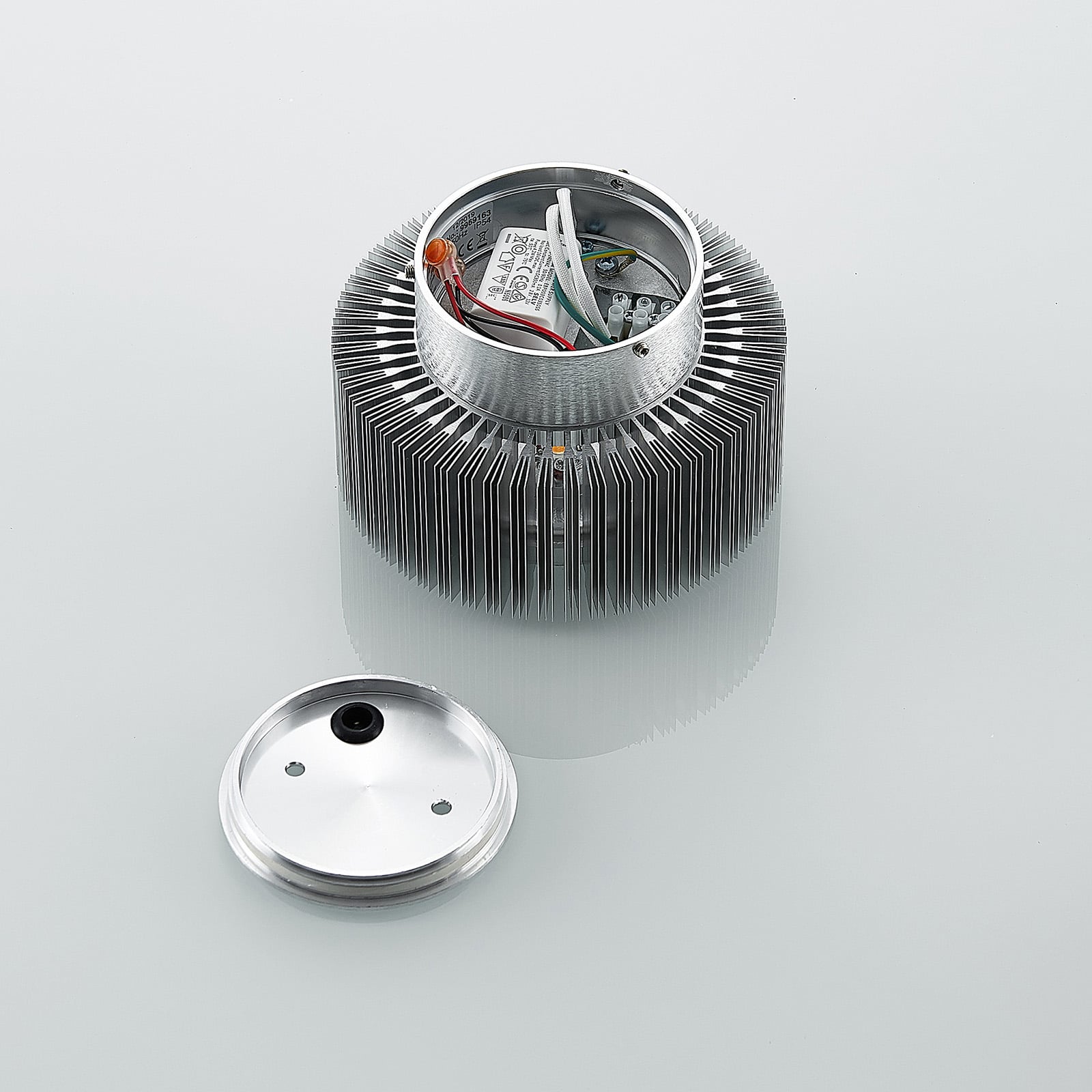 LED utevegglampe Keany rund aluminium detalj av materiale
