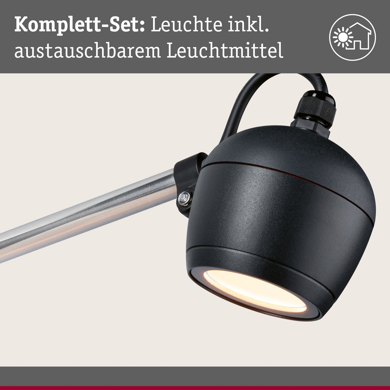 LED utevegglampe Kikolo Zigbee CCT dimbar antrasitt med app-styring