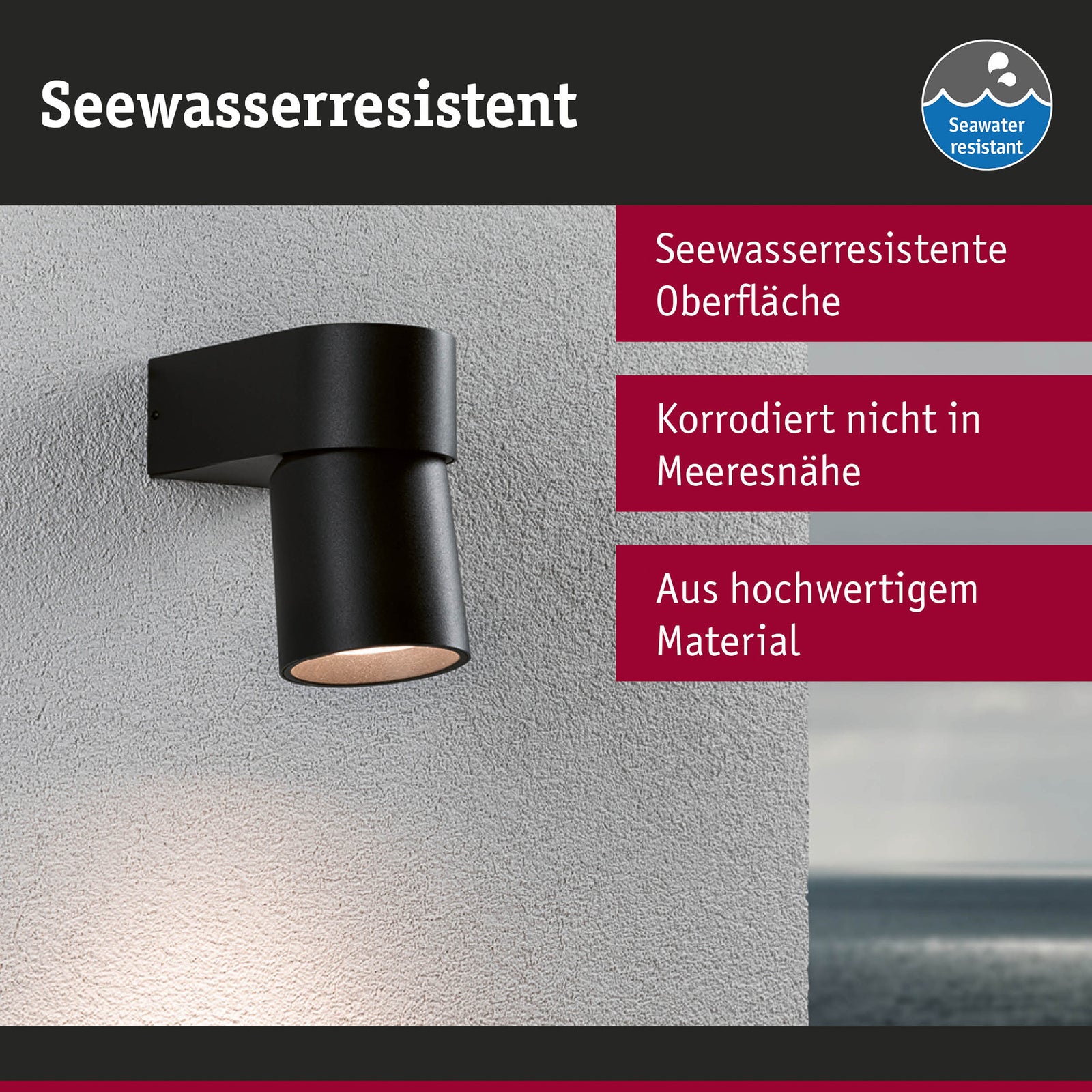 LED utevegglampe Kimu antrasitt 8W 2200K IP44 monteringsdetalj